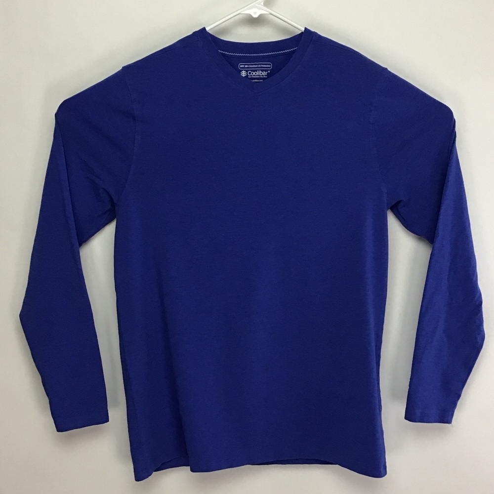 Coolibar UPF 50 men’s long sleeve V neck cotton bamboo shirt medium